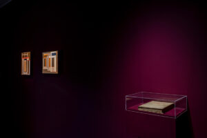 Allestimento mostra Giotto e Fontana