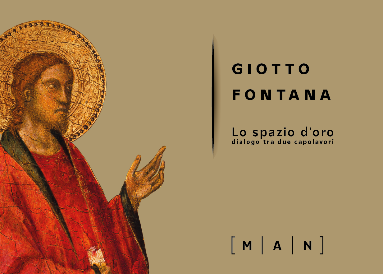 mosaico bizantino su sfondo beige - giotto fontana lo spazio d'oro dialogo tra due capolavori